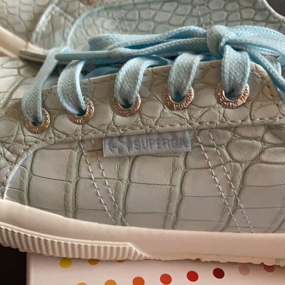 Superga Blue Crocodile Sneakers - Picture 6 of 8